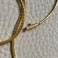 Vintage Omega Link Necklace in 18k Gold- Made in Trissino Italy, 1960s era - 16.5 inch length