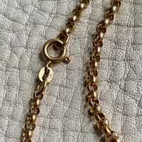 18k gold pea link necklace by Balestra - Vintage Italian - 23.75 inch length