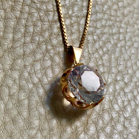 Crystal Swedish pendant necklace - Solid 18k gold - Made in 1975