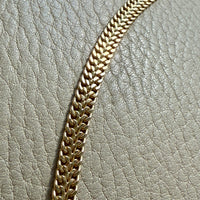 Vintage Swedish 18k Gold Herringbone Link Collar Necklace - 17.5 inch length