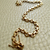 1950 Swedish Vintage Biker Link Bracelet 18k Gold – 8.1 Inch Length on beige background