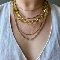JUICY! Graduated Lemon Quartz and 14k gold necklace - 18 inch length