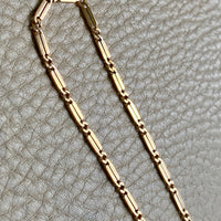 18k Gold Bar-Link Watch Chain Necklace with Dog Clip - 16.4 inch length