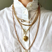 Vintage 18k Gold Knot Safety Pin Brooch or Chain Extender