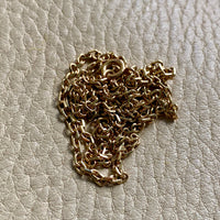 14k Gold Vintage Skinny Biker Link Chain Necklace - 23.1 inch length