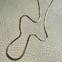 Scandinavian Vintage Pressed Curb Link 18k Gold Necklace - 17.5 inch length