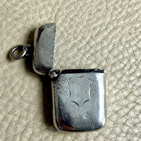 European Antique Silver Pendant - Match / Vesta Case - 3.5 inch length