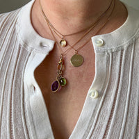 Vintage Italian UnoAErre 18k gold 1mm curb link necklace - 16.9 inch length