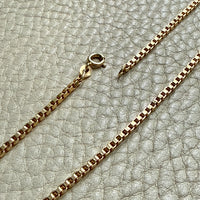 Danish Vintage 14k Gold Box Link Chain Necklace signed SV. C – 16.5 Inches
