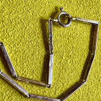 1984 Sterling Silver Butterfly Wing bar link Necklace BY ALTON - 24 inch length