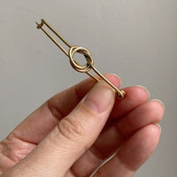 Vintage 18k Gold Knot Safety Pin Brooch or Chain Extender