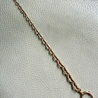 18k Gold Antique Biker Link Watch Chain Necklace Extender or Bracelet with Large Bolt Clasp - 11.2 inch length