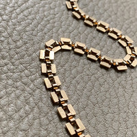 Checkerboard link bracelet in 18k gold - Swedish vintage 1940 - 8.2 inch length