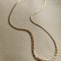 Midcentury era 18k gold Virola Link Necklace -Graduated width- 16.5 inch length