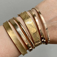 1940s era Modernist Swedish 18k Gold Hinged Bangle - maker Stigbert - 6.8 inch