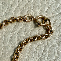 1950s era Vintage Graduated Width Rolo Link Necklace in 18k Gold - 17.75 inch length
