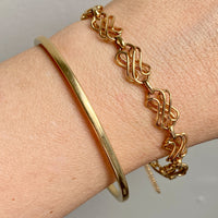 Vintage Scandinavian 14k solid gold bangle 1967-1973 - 8 inch interior circumference