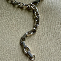 CHUNKY Vintage Sterling Silver Biker Chain Necklace - 21.3 inch length