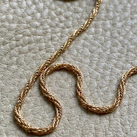 18k Gold Vintage Foxtail(!) Spiral Link chain necklace - 18.5 inch length