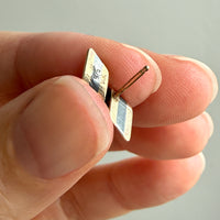 Vintage Curled Striped Ribbon Earrings 14k Gold & Silver – Paul Morelli