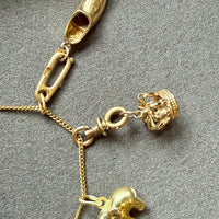 14k Gold Antique Threaded Swivel Hinged Clasp or Charm Holder - 0.6 inch length