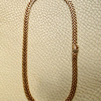 UnoAErre Shimmering Italian Woven Flat Lay Necklace in 14k Gold - 16 inch length