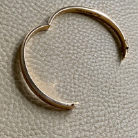 1940s era Modernist Swedish 18k Gold Hinged Bangle - maker Stigbert - 6.8 inch