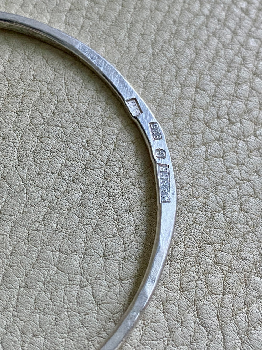 Hand Hammered Vintage Silver Bangle - Interior circumference 8.25 inches