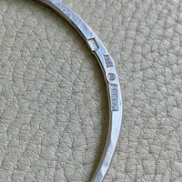 Hand Hammered Vintage Silver Bangle - Interior circumference 8.25 inches