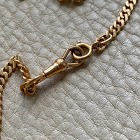 1938 Pressed Curb Link Watch Chain Necklace in 18k Gold - 15.6 inch length