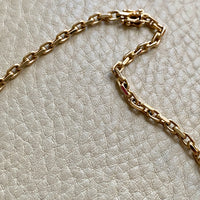 Vintage Danish Chunky Biker Link Chain Necklace in 14k Gold - 18.9 Inch length