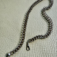 Danish Vintage Sterling Silver Open Foxtail Link Necklace with Dog Clip - 19 inch adjustable length