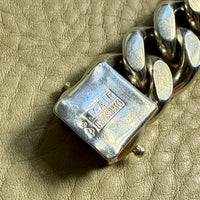 CHONK! 1976 SOLID Weighty 160 gram! Silver Curb Link Bracelet - 6.75 inch interior circumference