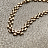 Checkerboard link bracelet in 18k gold - Swedish vintage 1940 - 8.2 inch length