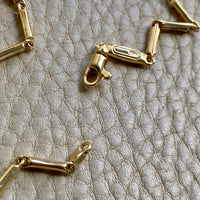 Vintage Italian 18k Gold Tubular Bar Link Necklace - 16.5 inch length