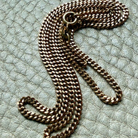 UnoAErre Italian Vintage Curb Link Necklace in 18k Gold, 2mm width- 20.5 inch length