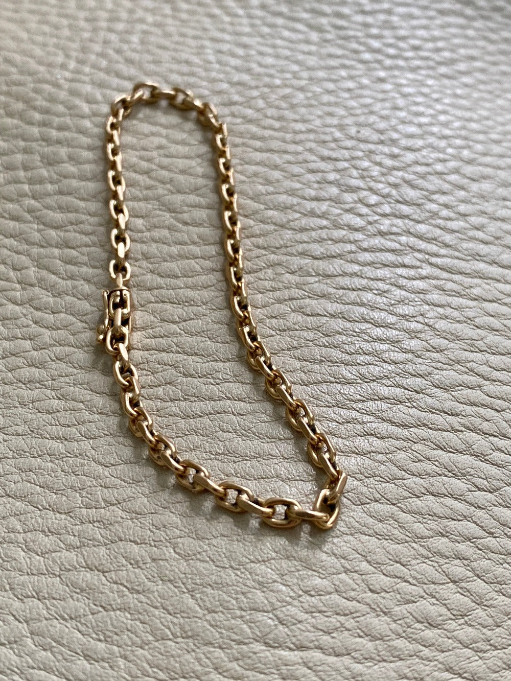 18k gold anchor link bracelet Danish antique early 1900s era