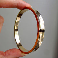 1960s era Vintage Danish 14k Gold Hinged Bangle Bracelet – 7 inch Interior Circumference