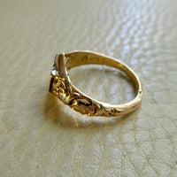 1847 Antique 18k Gold Mourning Ring with Secret Compartment – Size 7.5