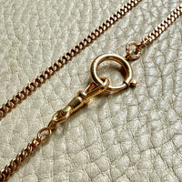 1943 Swedish Vintage Gold Curb Link Watch Chain Necklace 18k Gold – 16 Inch Length