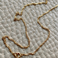 18k gold Singapore twist link necklace - 16.25 inch length