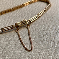 Extraordinary! Antique 18k gold slotted link bracelet - 7 inch length