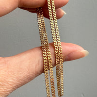 Vintage 18k gold pressed curb link necklace - 17.75 inch length