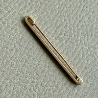 Dutch Vintage 1900s era Safety Pin Brooch in 14k gold - 2.1 inch