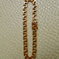 1966 Vintage Double Link Solid 18k Gold Bracelet - 7.2 inch length