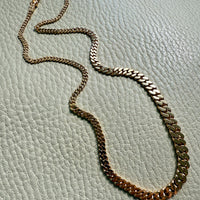 Luxurious Vintage Swedish 18k gold pressed curb link necklace, graduated width - 16.8 inch length