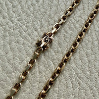 Vintage Chunky Biker Link Necklace in 14k Gold - Signed BNH - 17.8 Inch length