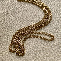 Excellent! Vintage Austrian Pea Link Chain Necklace in 18k Gold - 36 inch length