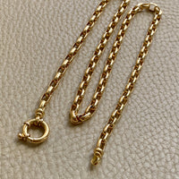 18k Gold Vintage Biker Link Watch Chain Necklace with Bolt Clasp- 19.5 inch length