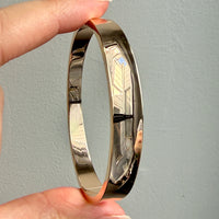 1960s era Vintage Danish 14k Gold Hinged Bangle Bracelet – 7 inch Interior Circumference